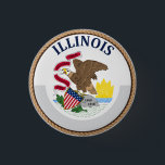 旗のシールボタンイリノイ州 缶バッジ<br><div class="desc">旗のシールボタンクールなアメリカのイリノイ州。</div>
