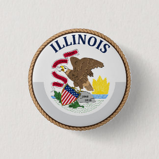 旗のシールボタンイリノイ州 缶バッジ
