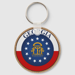 旗のシールKeychainジョージア州 キーホルダー