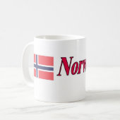 旗のノルウェーの旗のデザインの11ozマグ コーヒーマグカップ (正面左)