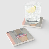 旗のバスケット – マーサのブドウ畑 ストーンコースター (横)