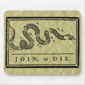 旗のマウスパッド結合しますか、または死んで下さい マウスパッド (正面)