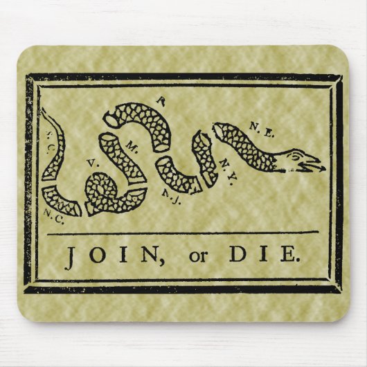 旗のマウスパッド結合しますか、または死んで下さい マウスパッド (正面)