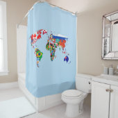旗の世界地図シャワーカーテン シャワーカーテン (インサイチュ)