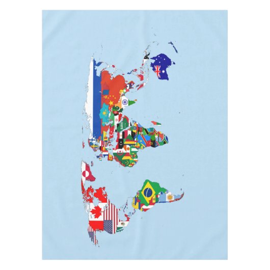 旗の世界地図テーブルクロス テーブルクロス (正面)