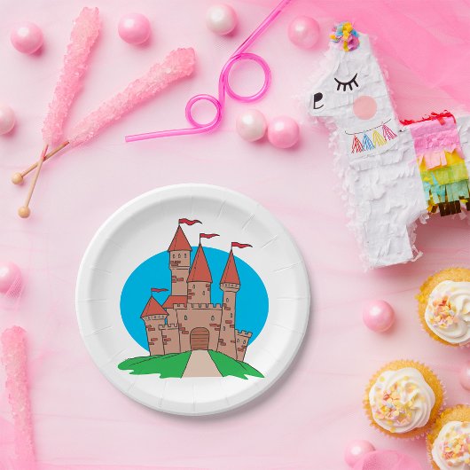 旗の付いた城 ペーパープレート