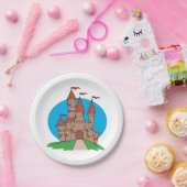 旗の付いた城 ペーパープレート (パーティー)