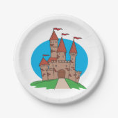 旗の付いた城 ペーパープレート (正面)