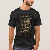 旗の前に立つ Tシャツ (正面)