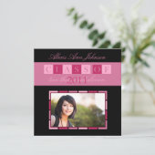 旗の卒業の招待状の発表(ピンク) 招待状 (スタンド正面)