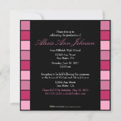 旗の卒業の招待状の発表(ピンク) 招待状 (裏面)