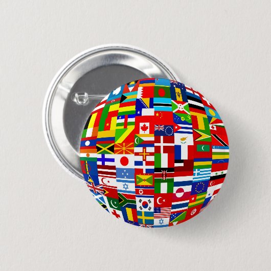 旗の地球 缶バッジ (正面&裏面)