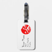 旗の富士の日本のなプリントの芸術的な荷物のラベル ラゲッジタグ (裏面縦)