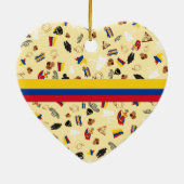 旗の旗が付いているコロンビアの有名なアイコン セラミックオーナメント (裏面)