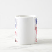 旗の水彩自由の女神 コーヒーマグカップ (中央)