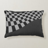 旗の波のプリントの競争のようなカーボン繊維 アクセントクッション (正面)