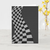 旗の波のプリントの競争のようなカーボン繊維 カード (黄色い花)