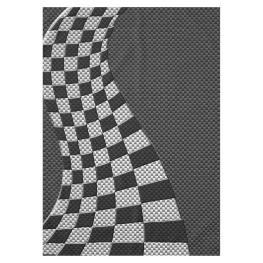 旗の波のプリントの競争のようなカーボン繊維 テーブルクロス (正面)