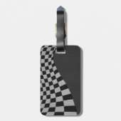 旗の波の装飾を競争させるカーボン繊維のスタイル ラゲッジタグ (裏面縦)