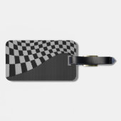 旗の波の装飾を競争させるカーボン繊維のスタイル ラゲッジタグ (裏面横)