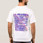 旗の背景で概略権利章典 Tシャツ (裏面)