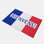 旗の色でビエンベフランスのヌへようこそ ドアマット (アングル)