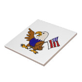 旗の芸術を保持しているおもしろいのアメリカのワシ タイル (側面)