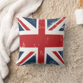旗の英国国旗の動揺してでグランジなイギリスの古い一見 クッション (ブランケット)