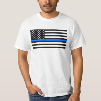 "旗の薄いブルーライン" Tシャツ