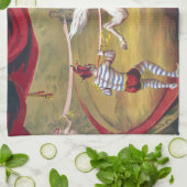 旗の行為のヴィンテージのサーカスの芸術 キッチンタオル (折り畳み)