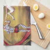 旗の行為のヴィンテージのサーカスの芸術 キッチンタオル (四つ折り)