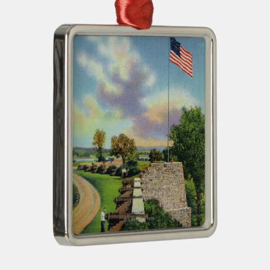 旗の要塞および南壁の眺め メタルオーナメント (右)