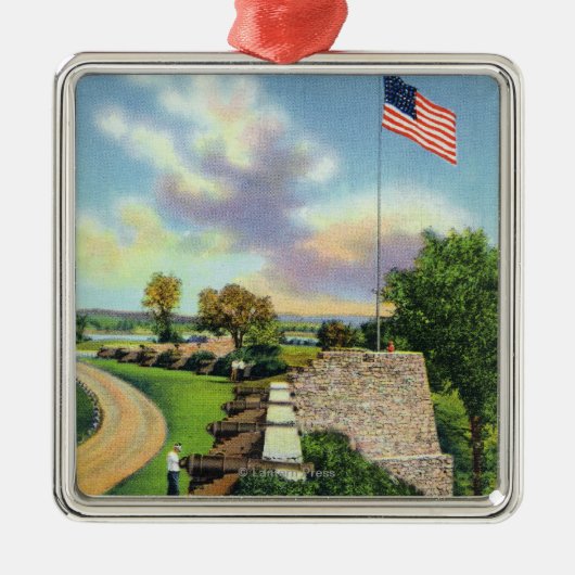 旗の要塞および南壁の眺め メタルオーナメント (正面)