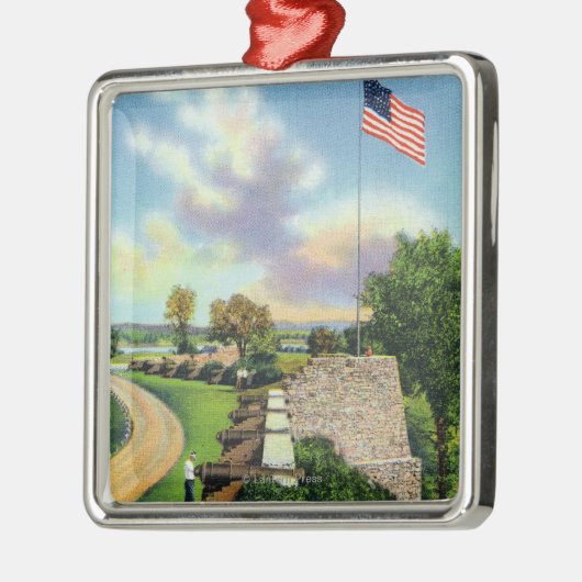 旗の要塞および南壁の眺め メタルオーナメント (左)