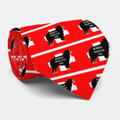 旗の錆のバーニーズ・マウンテン・ドッグの名前のシルエット ネクタイ (ロール)