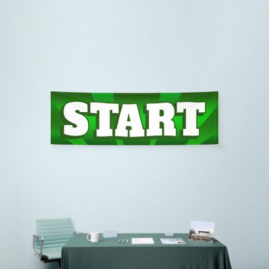 旗の開始- 2.5' x8 横断幕 (トレードショー)