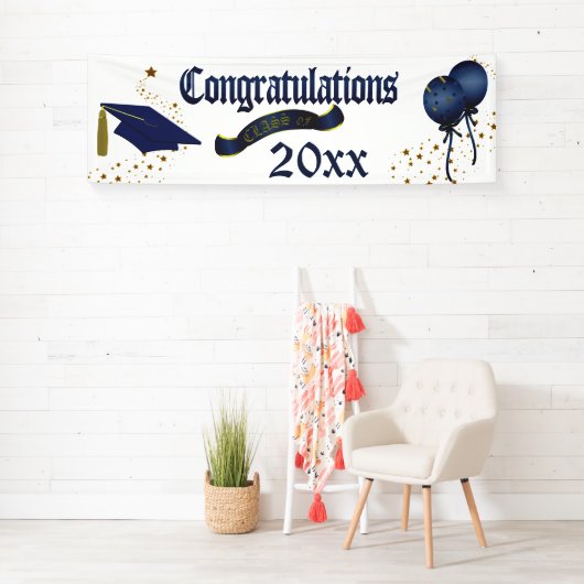 旗の青い卒業のクラス 横断幕 (インサイチュ)