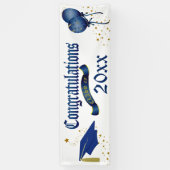 旗の青い卒業のクラス 横断幕 (縦)