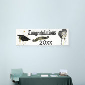 旗の黒および金ゴールドの卒業のクラス 横断幕 (トレードショー)