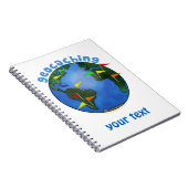 旗のGeocachingのカスタムの青い地球 ノートブック (右側)