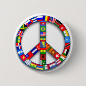 旗のTシャツ、マグ、ギフトから成っているピースサイン 缶バッジ (正面)