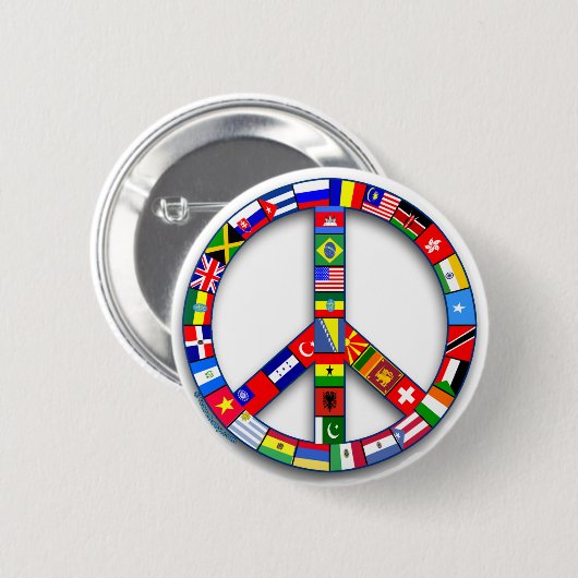 旗のTシャツ、マグ、ギフトから成っているピースサイン 缶バッジ (正面&裏面)