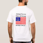 旗は-武力の星及び縞で飾ります Tシャツ (裏面)