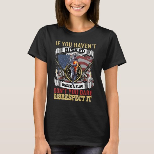 旗もしの下に来家の危険は無い Tシャツ (正面)