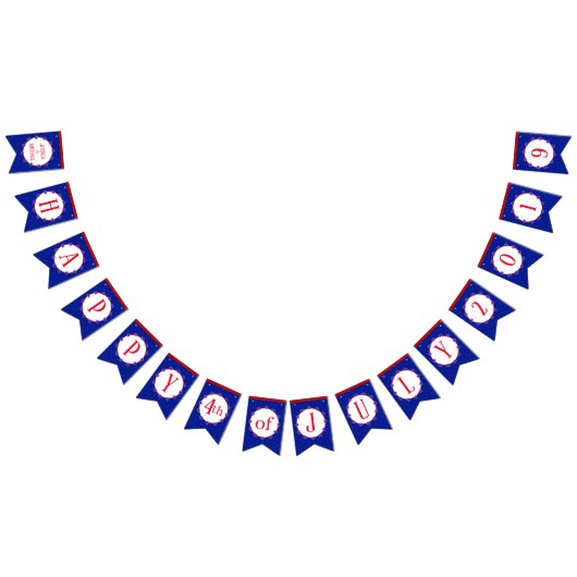 旗をバントする名前との2019年7月第4幸せ バンティングフラッグ (全)