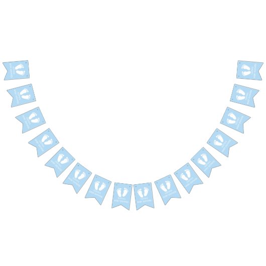 旗をバントする男の子のベビーシャワーのパーティーの足のステップ バンティングフラッグ (全)