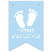 旗をバントする男の子のベビーシャワーのパーティーの足のステップ バンティングフラッグ (第1の旗)