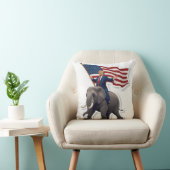 旗を持って象に乗るトランプ クッション (椅子)