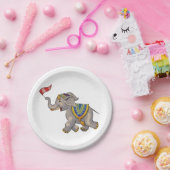 旗を持つサーカス象 ペーパープレート (パーティー)