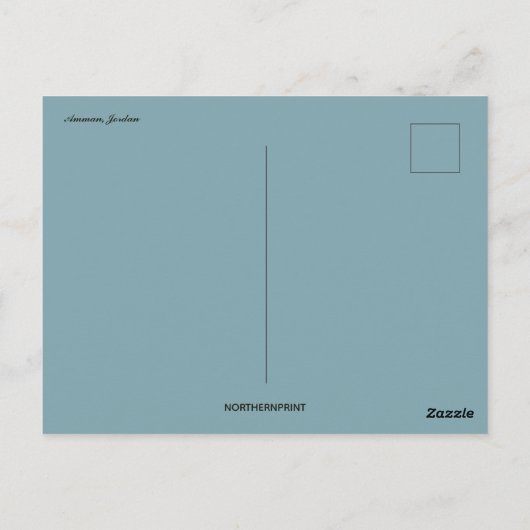 旗を持つヨルダンのアンマンビュー ポストカード (裏面)